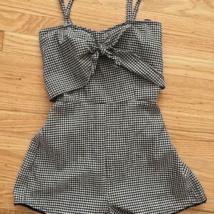 Black and White Gingham Romper